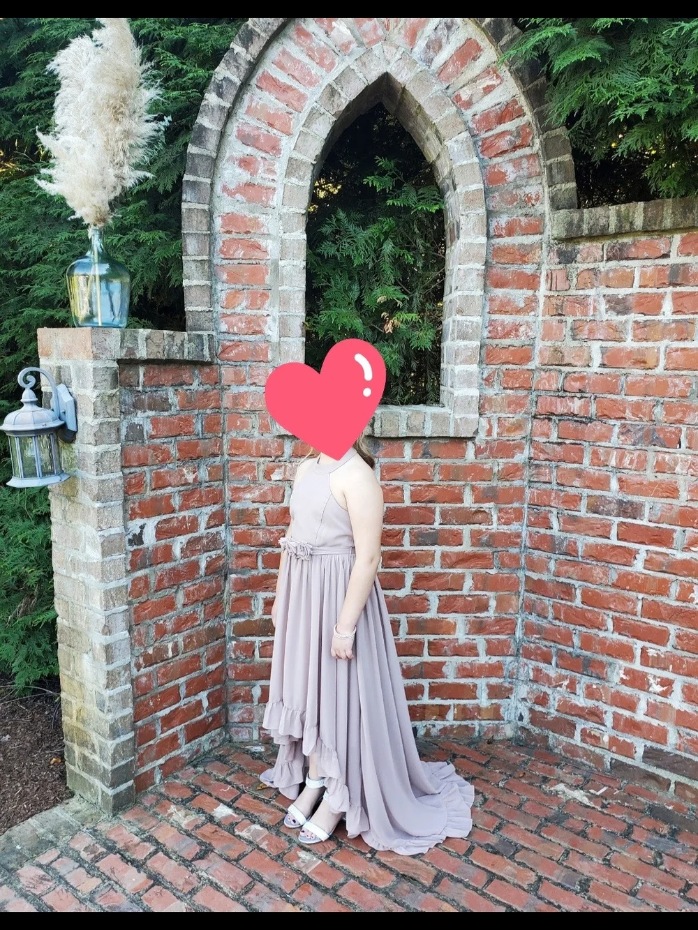 Azazie Mauve Dusty Rose Halter Ruffle High-Low Dress
